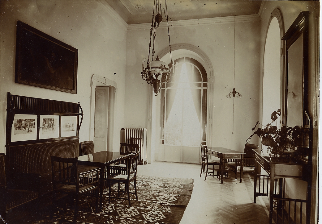 Historical image of Sala Lettura in the early 20th century at Grand Hotel Tremezzo, 1910, a member of Historic Hotels Worldwide, Lake Como, Tremezzo, Italy
